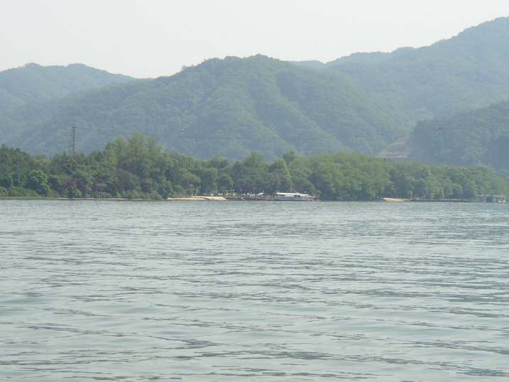 帰りのフェリーからの景色（南怡島の船着場）